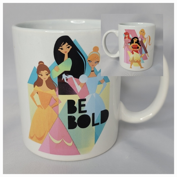 Disney Princesses Mug "Be Bold", New, Slight Factory Defect Pictured - Picture 1 of 11